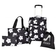 Travelers Club kensie White Flowers 4 Piece Fashion Luggage and Travel Set