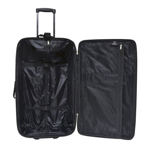  Travelers Club 3 Piece Expandable Genova Collection Travelers Value Set with 29 Large Rolling Upright, 26 Suitcase, and 20 Carry-On Luggage, Black Color Option