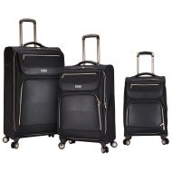 Travelers Club kensie 3 Piece Black with Gold Accent Spinner Luggage Set