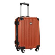 Travelers Club 20 Carry-On with Cup and Phone Convenience Pocket Expandable Spinner Luggage, Orange Color Option