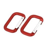 Traveling Spring Loaded Carabiners Clips Hooks Red 5cm Long 2PCS by Unique Bargains