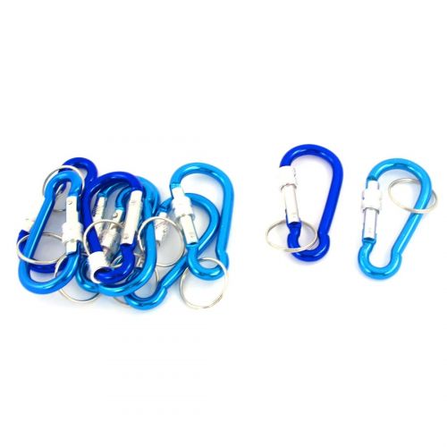  Traveling Outdooor Aluminum Alloy Clip Hook Carabiner Two Tone Blue 9 Pcs by Unique Bargains