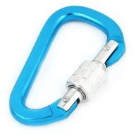 Traveling Fishing Spring Load Screw Lock D Shape Carabiner Hook Blue 10cm Long by Unique Bargains