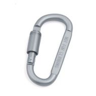 Traveling Camping Hiking D Shape Spring Loaded Clip Snap Carabiner Hook Gray by Unique Bargains