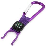 Traveling Bottle Key Bag Holder Carabiner Hook Buckle w Compass Purple by Unique Bargains