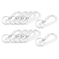 Traveling Fishing Spring Load Carabiner Hook Keychain Holder Silver Tone 10pcs by Unique Bargains