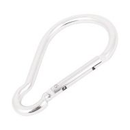 Traveling Camping Spring Loaded Carabiner Hooks Clips Silver Tone 10cm Long by Unique Bargains