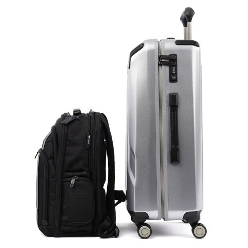  Travelpro Crew 11 2 Piece Set (25 Hardside Spinner and Executive Backpack), Silver and Black