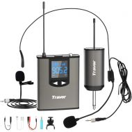 [아마존베스트]Travor Wireless Microphone System Headset/Lavalier Lapel Mic 164ft Range with Rechargeable Bodypack Transmitter & Receiver 1/4 Output for Live Performances, Support Phone