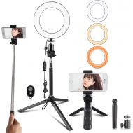 [아마존베스트]Travor 6-inch Dimmable LED Selfie Ring Light with Adjustable Stand with Remote Control, 3 Modes and 11-Level Brightness for YouTube Makeup Photography Shooting