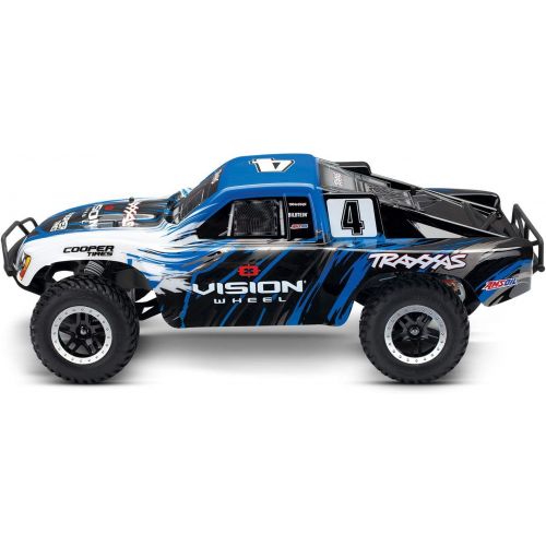 트랙사스 Traxxas Slash 1/10 Scale 2WD Short Course Racing Truck with TQ 2.4 GHz Radio System, Blue/White