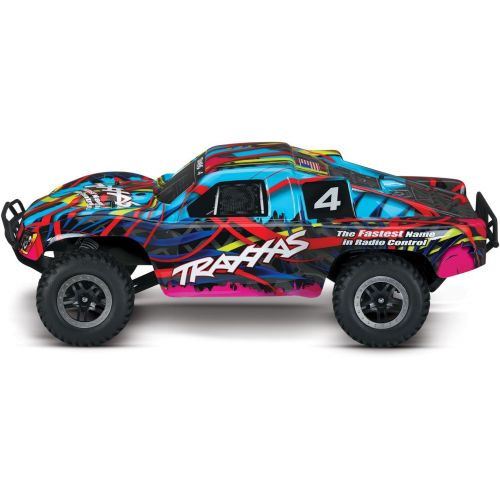 트랙사스 Traxxas 58076-4 HWN Hawaiian Slash 2WD 1/10 Brushless Short Course Truck with TQI 2.4 Ghz Radio/TSM