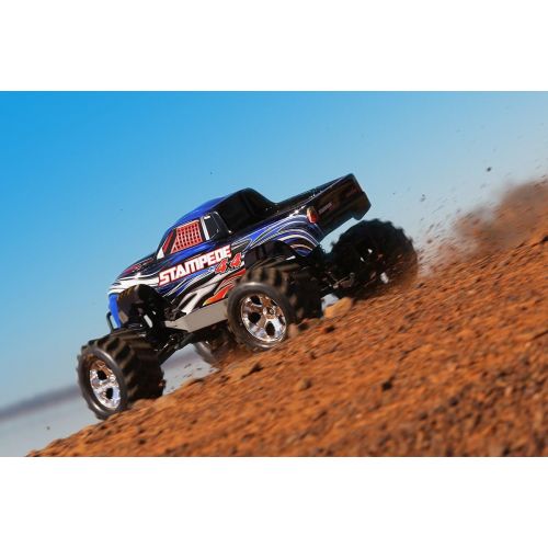 트랙사스 Traxxas Stampede 4X4: 1/10 Scale 4wd Monster Truck with TQ 2.4GHz Radio, Blue