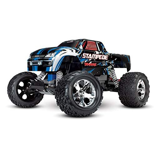 트랙사스 Traxxas Stampede 1/10 2WD Monster Truck with TQ 2.4GHz Radio, Blue, 1:10 Scale