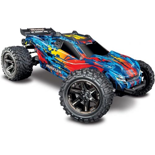 트랙사스 Traxxas Rustler 4x4 VXL, Brushless RC Truck, 65+ mph, Green