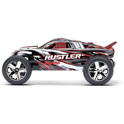 트랙사스 Traxxas 1/10 Scale Rustler 2WD Stadium Truck, Red