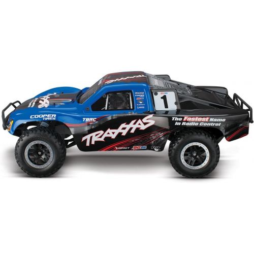 트랙사스 Traxxas Slash 110-Scale 2WD Short Course Racing Truck with TQ 2.4GHz Radio and OBA, Blue