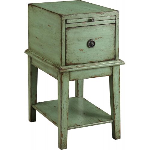  Treasure Trove Accents Chairside Chest, Weathered and Distressed Green Finish