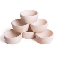 TreasureToys Treasure Basket - 6 Wooden Natural bowls