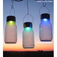 Treasureagain 1 Rotating Color Solar Jar Lantern Mason Jar with Hanging Color Changing Solar Light, Rainbow Garden Outdoor Lights