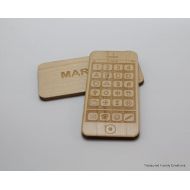 /Etsy Personalized Phone Toy Wooden Smart Phone