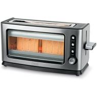 Trebs 99320 Infrarot Automatik-Toaster mit Sichtfenster im Edelstahldesign, 7 Braunungsstufen, fuer bis zu 2 Toastscheiben, Brotlift, Kruemelfach, Auftauen, Roesten, Aufwarmen, Warmha
