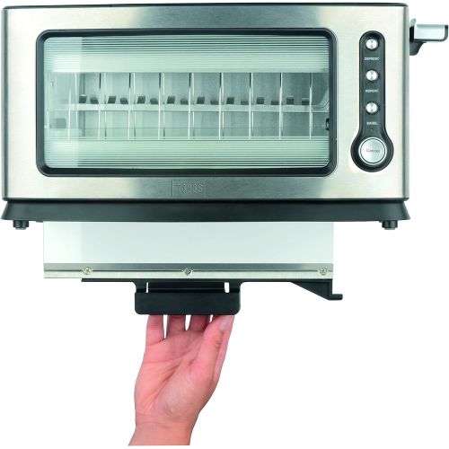  Trebs 99320 Infrarot Automatik-Toaster mit Sichtfenster im Edelstahldesign, 7 Braunungsstufen, fuer bis zu 2 Toastscheiben, Brotlift, Kruemelfach, Auftauen, Roesten, Aufwarmen, Warmha