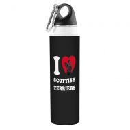 Tree-Free Greetings VB49116 I Heart Scottish Terriers Artful Traveler Stainless Water Bottle, 18-Ounce