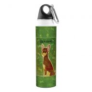 Tree-Free Greetings VB47981 John W. Golden Artful Traveler Stainless Steel Water Bottle, 18-Ounce, Chocolate and Tan Chihuahua