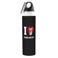 Tree-Free Greetings VB49031 I Heart Chihuahuas Artful Traveler Stainless Water Bottle, 18-Ounce, White