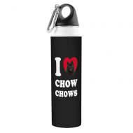 Tree-Free Greetings VB49033 I Heart Chow Chows Artful Traveler Stainless Water Bottle, 18-Ounce, Black