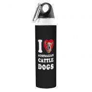 Tree-Free Greetings VB48996 I Heart Australian Cattle Dogs Artful Traveler Stainless Water Bottle, 18-Ounce
