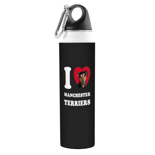 Tree-Free Greetings VB49084 I Heart Manchester Terriers Artful Traveler Stainless Water Bottle, 18-Ounce