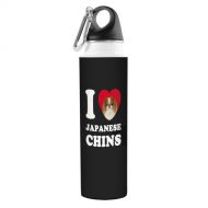 Tree-Free Greetings VB49072 I Heart Japanese Chins Artful Traveler Stainless Water Bottle, 18-Ounce