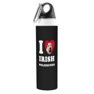 Tree-Free Greetings VB49070 I Heart Irish Wolfhounds Artful Traveler Stainless Water Bottle, 18-Ounce, White