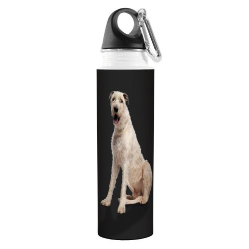  Tree-Free Greetings VB49070 I Heart Irish Wolfhounds Artful Traveler Stainless Water Bottle, 18-Ounce, White