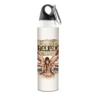 Tree-Free Greetings VB47539 Amy Brown Quirky Artful Traveler Stainless Water Bottle, 18-Ounce, Believe Fairy
