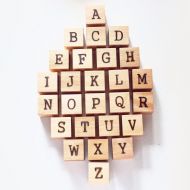 TreeFortToys Wood Alphabet Blocks  Wood Baby Blocks  Wood Blocks  Baby Blocks  Alphabet Blocks  Natural Wood Blocks  Baby Shower Gift