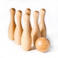 Etsy Wood Bowling Set - Children's Bowling Set - Wooden Bowling Game - Toddler Toy - Montessori Toy - Wood Toy - Wood Skittles - Tabletop Bowling
