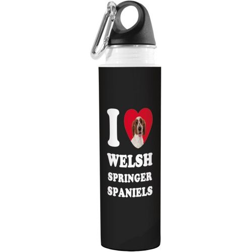  Tree-Free Greetings VB49138 I Heart Welsh Springer Spaniels Artful Traveler Stainless Water Bottle, 18-Ounce