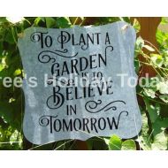 TreesHolidayToday Tin Garden Sign, Metal Garden Sign, Handmade Sign, Gardening Gift, Garden Sign, Garden Decoration, Housewarming Gift, Vinyl Sign, Garden Art
