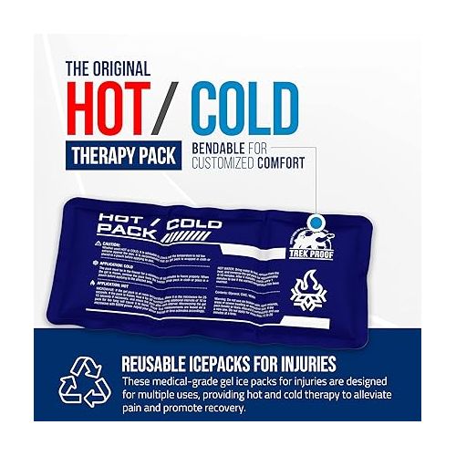 트렉 Flexible Ice Pack for Pain Relief - Reusable Gel Pack for Knee, Shoulder, Ankle, Back, and More - Bendable for Customized Comfort