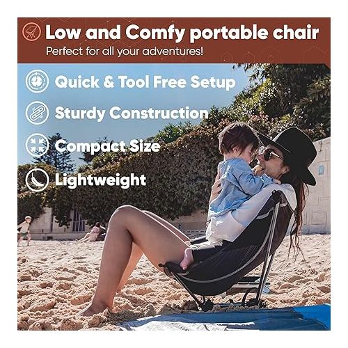 트렉 TREKOLOGY Ultralight Beach Chair, Lightweight Camping Chair for Backpacking, Hiking, and Travel - YIZI LITE