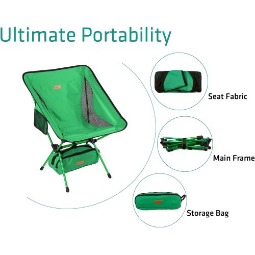 트렉 [아마존 핫딜]  [아마존핫딜]Trekology YIZI GO Portable Camping Chair - Compact Ultralight Folding Backpacking Chairs, Small Collapsible Foldable Packable Lightweight Backpack Chair in a Bag for Outdoor, Camp,