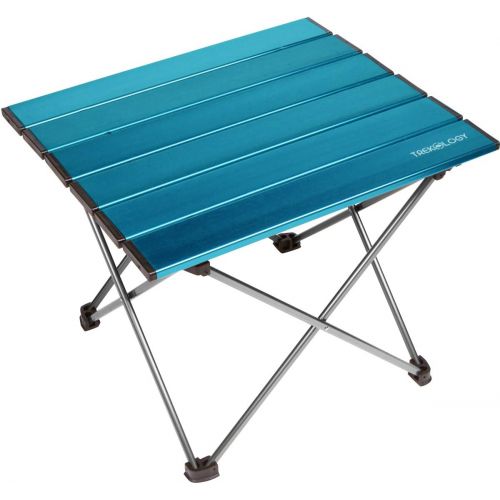 트렉 [아마존 핫딜] [아마존핫딜]Trekology Portable Camping Side Tables with Aluminum Table Top: Hard-Topped Folding Table in a Bag for Picnic, Camp, Beach, Boat, Useful for Dining & Cooking with Burner, Easy to C