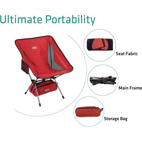트렉 [아마존 핫딜] [아마존핫딜]Trekology YIZI GO Portable Camping Chair - Compact Ultralight Folding Backpacking Chairs, Small Collapsible Foldable Packable Lightweight Backpack Chair in a Bag for Outdoor, Camp,