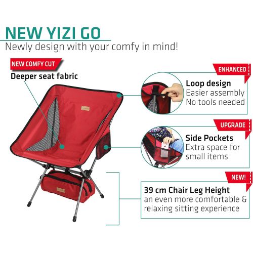 트렉 [아마존 핫딜] [아마존핫딜]Trekology YIZI GO Portable Camping Chair - Compact Ultralight Folding Backpacking Chairs, Small Collapsible Foldable Packable Lightweight Backpack Chair in a Bag for Outdoor, Camp,