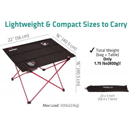 트렉 [아마존베스트]Trekology Foldable Camping Picnic Tables - Portable Compact Lightweight Folding Roll-up Table in a Bag - Small, Light Easy to Carry Camp, Beach, Outdoor