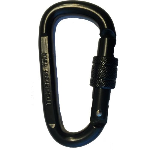 트렉 [아마존베스트]TrekProof 18KN Carabiner Clip Set (2-Pack) Locking D-Ring with Heavy Duty Steel Alloy  Hammocks, Camping, Hiking, Traveling  Black  4000 lb. Weight Capacity