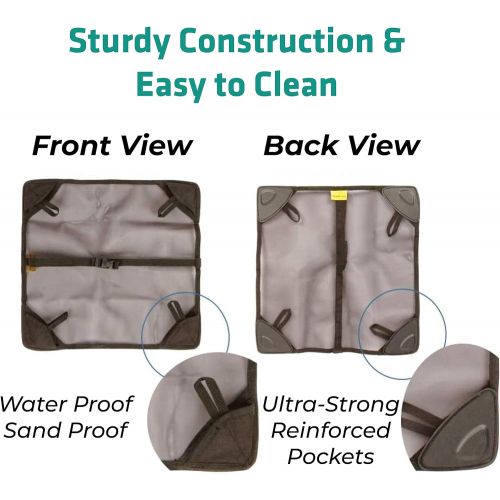 트렉 TREKOLOGY 2 PC Sand Cover, Beach Mat and Ground Sheet - Prevent Portable Camping Chairs from Sinking in Soft Grounds, Sand or Grass - Anti-Sinking Solution Fits Most Compact Folding Camp Bac